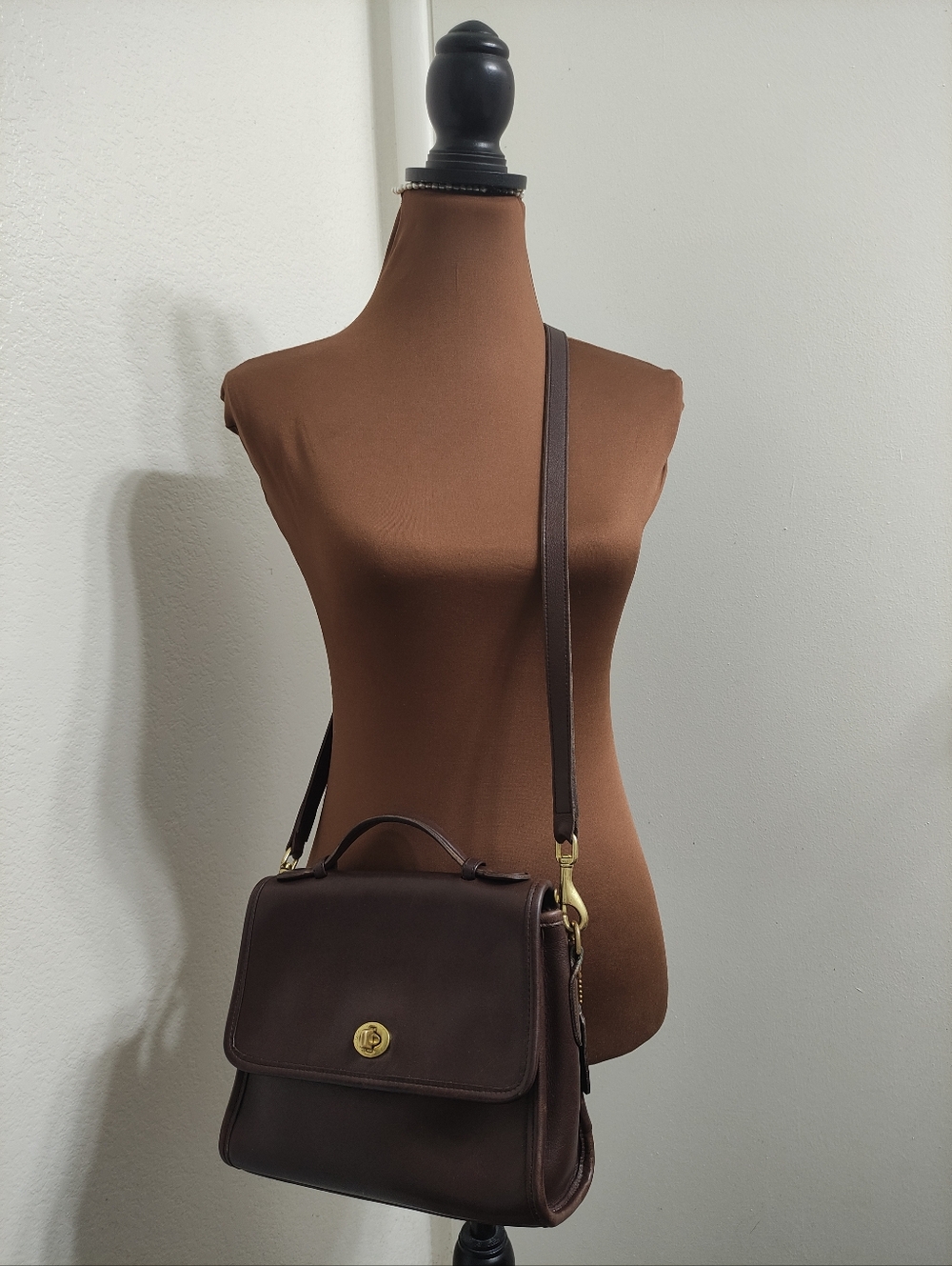 Vintage Coach 9870 Court Top Handle Leather Bag Mahogany Brown - Picture 8 of 12
